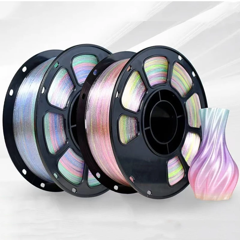 1.75mm 3D Printer PLA Crystal Flash Filament Pla Point Rainbow Printing Material 250g Filament Crystal Sparkle Forest 1Kg, 500g
