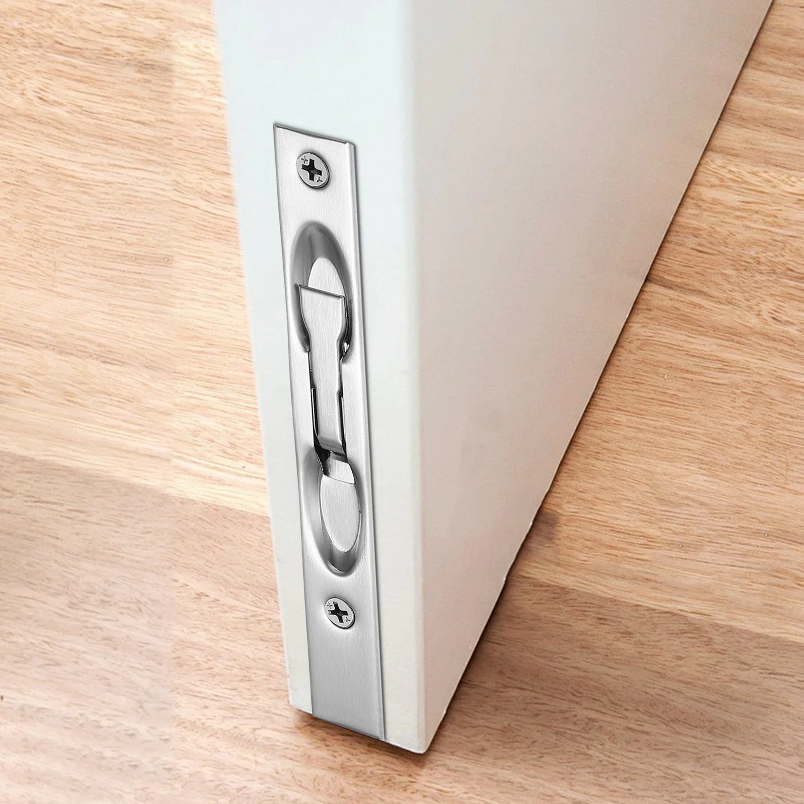 

2 set Stainless Steel Flush For Double Hidden Slide Latch Lock Door Security Bolt French Door Hardware Level Bolt