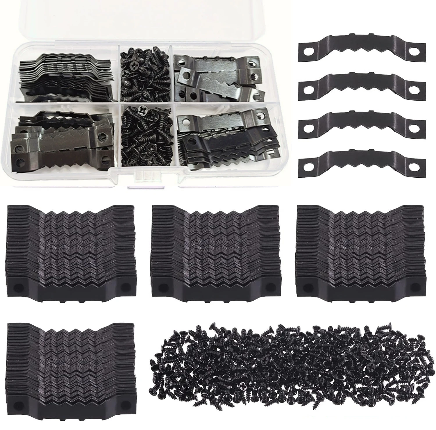 100Sets Sawtooth Picture Frame Hanger Hanging Photo Oil Painting Mirror Saw Tooth Hooks with Screws for Home Decoration Creative