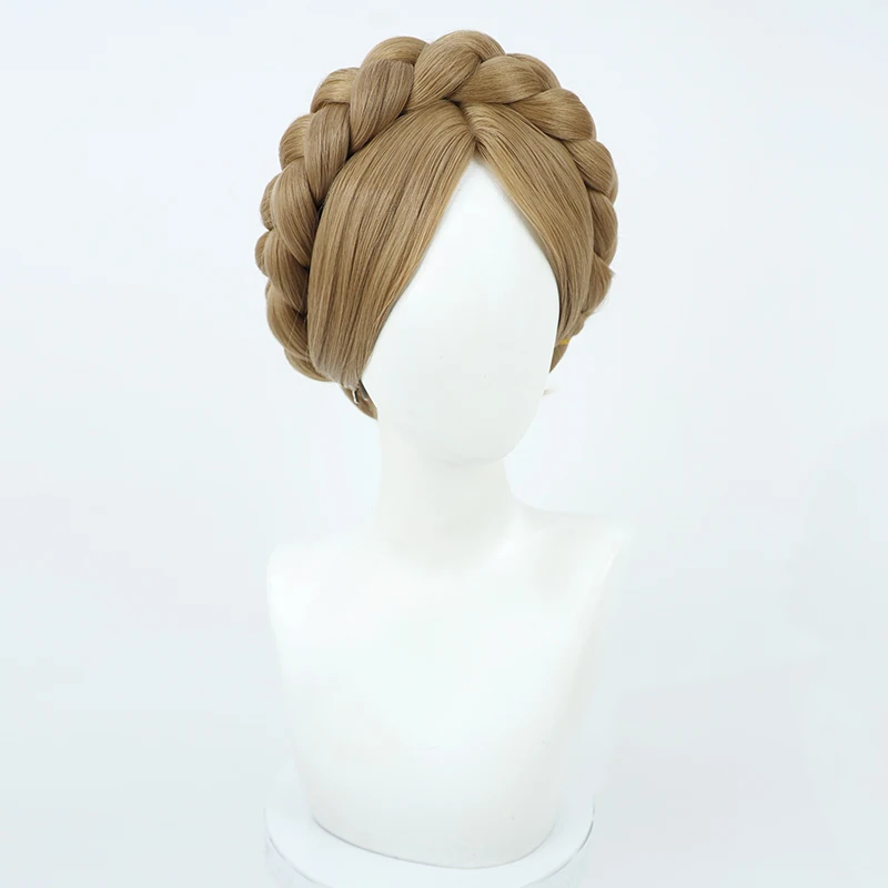 Game Atomic Heart Natasha Cosplay Wig Twins Dancers 30cm Long Brown Heat Resistant Wig Halloween