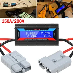 150a/200a digital lcd amp watt medidor de energia analisador solar caravana para anderson plug ferramenta acessórios do carro