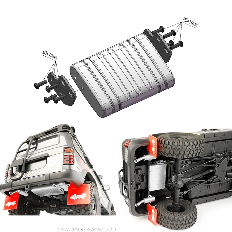 

Undercar Fuel Tank Auxiliary Fuel Tank Simulation Modification Accessories for 1/10 RC Crawler Car Traxxas FCX10 LC80 DIY Parts