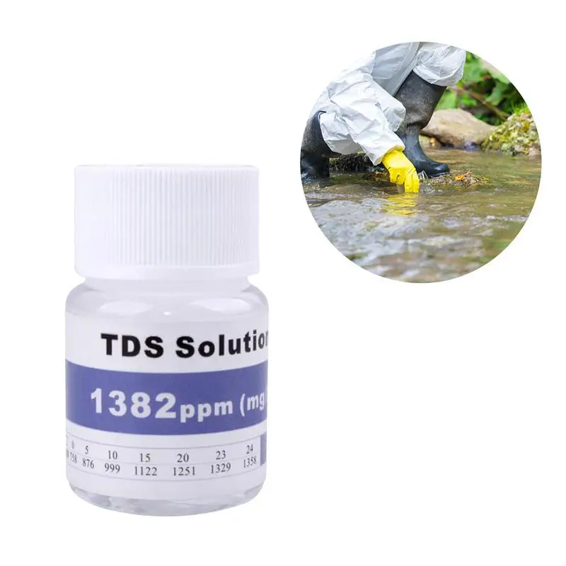 TDS Meter Buffer Solution Conductivity Salt Buffer Solution Calibration Liquid Reusable EC Calibration Fluid Measurement