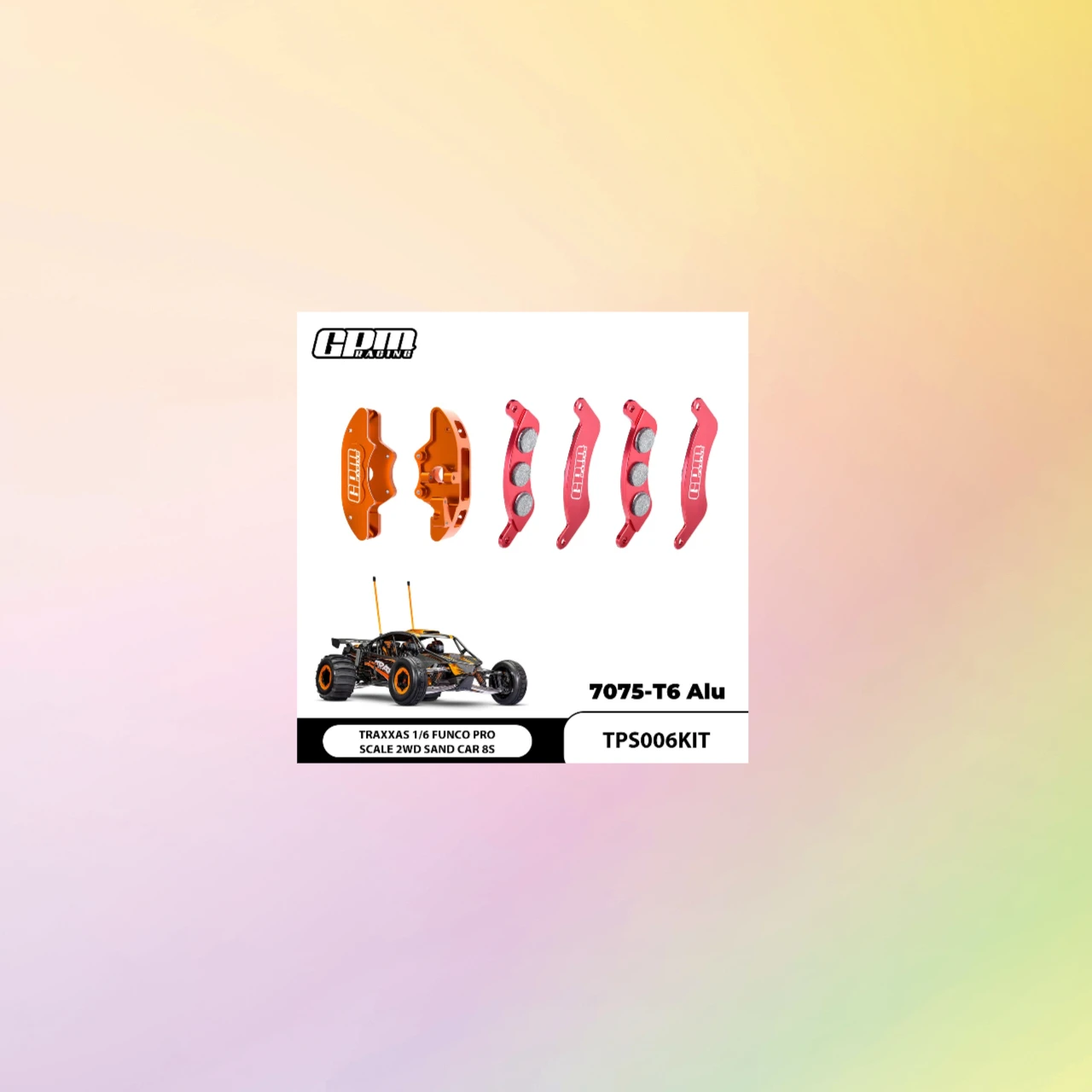 

GPM Alloy Front Brake Calipers & Brake Pads (Left & Right) For TRAXXAS 1/6 FUNCO PRO SAND 8S