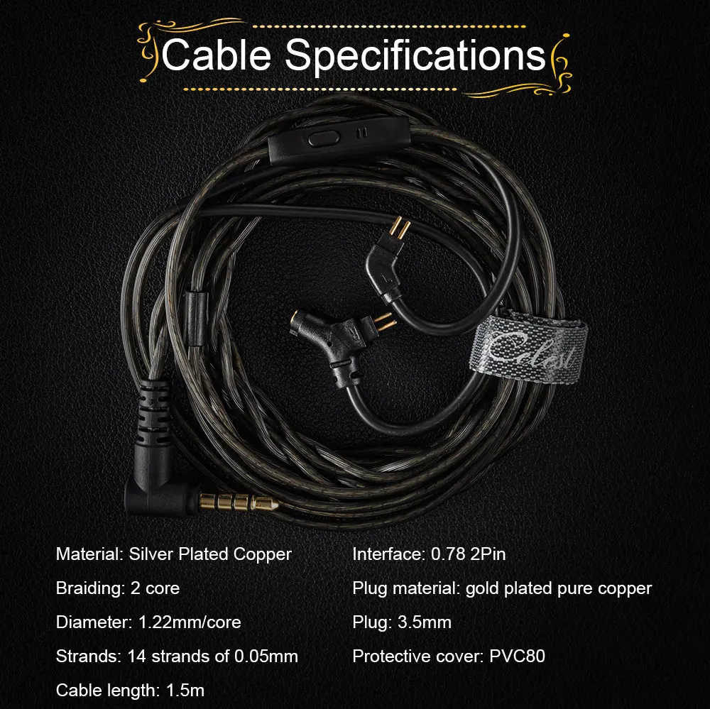 Kinera Celest Wyvern Schwarz 10 mm LCP Dynamic Driver IEM HiFi-Kopfhörer Kabelgebundene Ohrhörer mit 0,78 mm 2-poligem austauschbarem Kabel – Detail 12