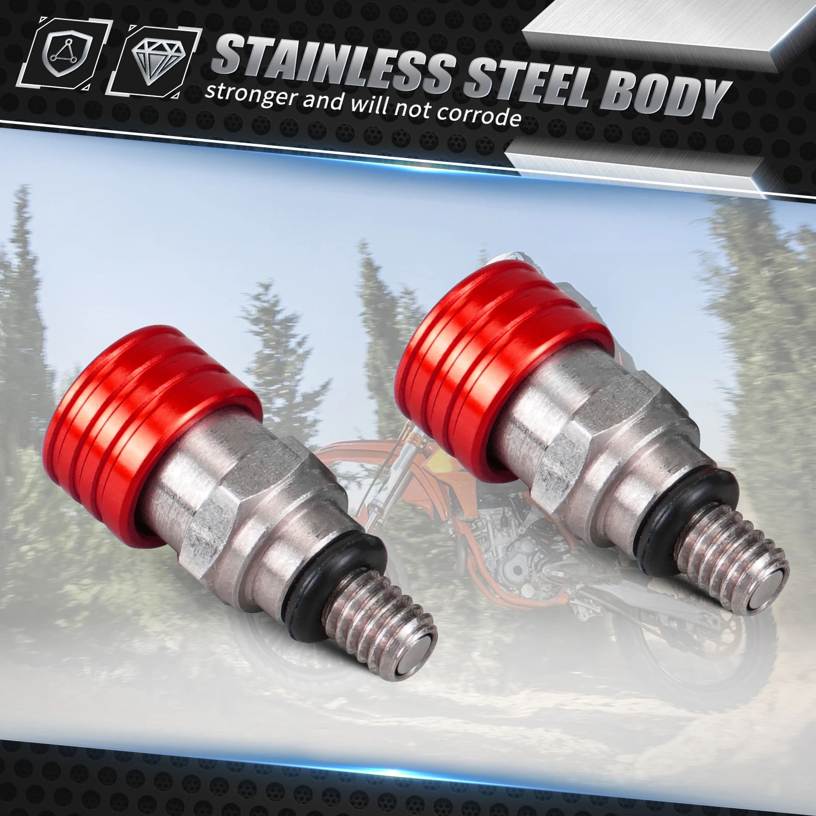 NICECNC M5x0.8 شوكة الهواء النازف صمام لهوندا CR80 CR85 CR125 CR250 CR500 CRF250R CRF450R CRF250X CRF450X CRF250RX CRF450RX #5