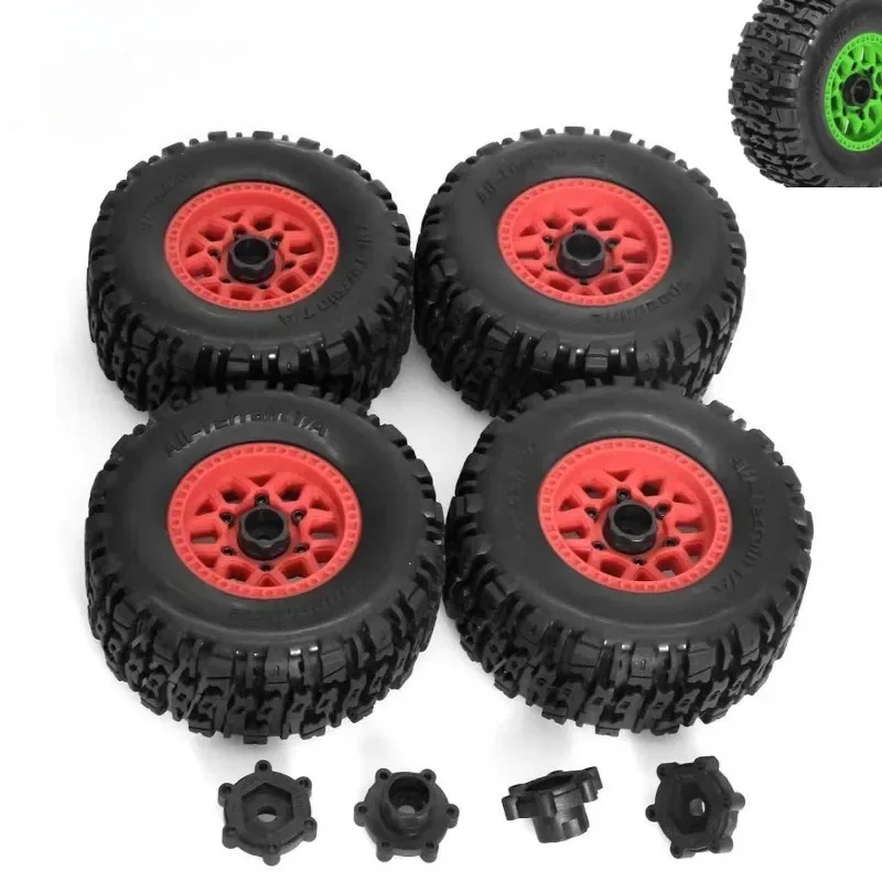

1/10 110mm Short-Course Off-Road Truck Tire & Wheel Set, with 12mm/14mm/17mm Hex Connectors for ARRMA Senton/Trxs Slash