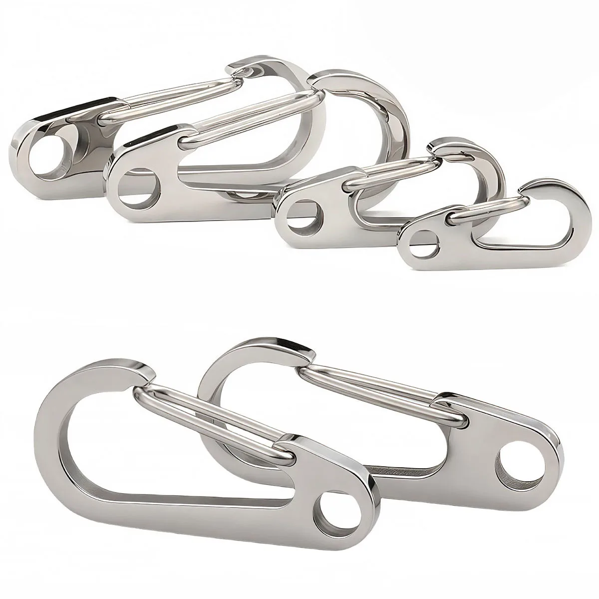 304 الفولاذ المقاوم للصدأ جراد البحر مشبك المشبك المفاتيح Carabiners في الهواء الطلق المشي لمسافات طويلة التخييم D-حلقة ظهره سلسلة مفاتيح الربيع خطاطيف قافلة للقفل
