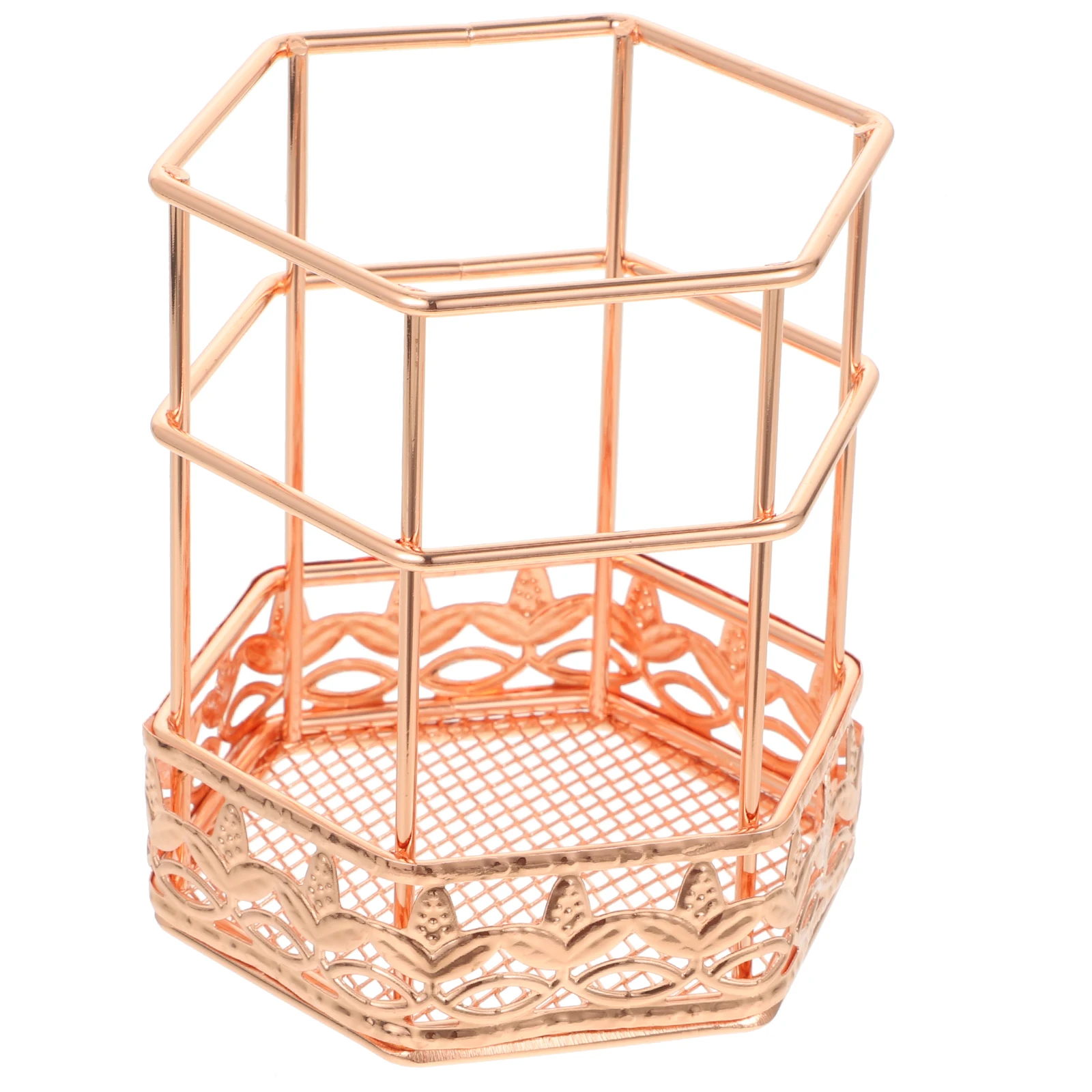 Pen Organiser Holder Work Desk Multifunctional Rose Gold Organizers and Storage Wrought Iron Holders