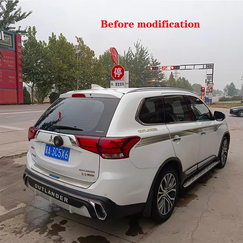 For Mitsubishi Outlander Spoiler Car Styling Exterior ABS Plastic Rear Trunk Boot Rear Wing Spoilers Decoration Tail 2013-2019