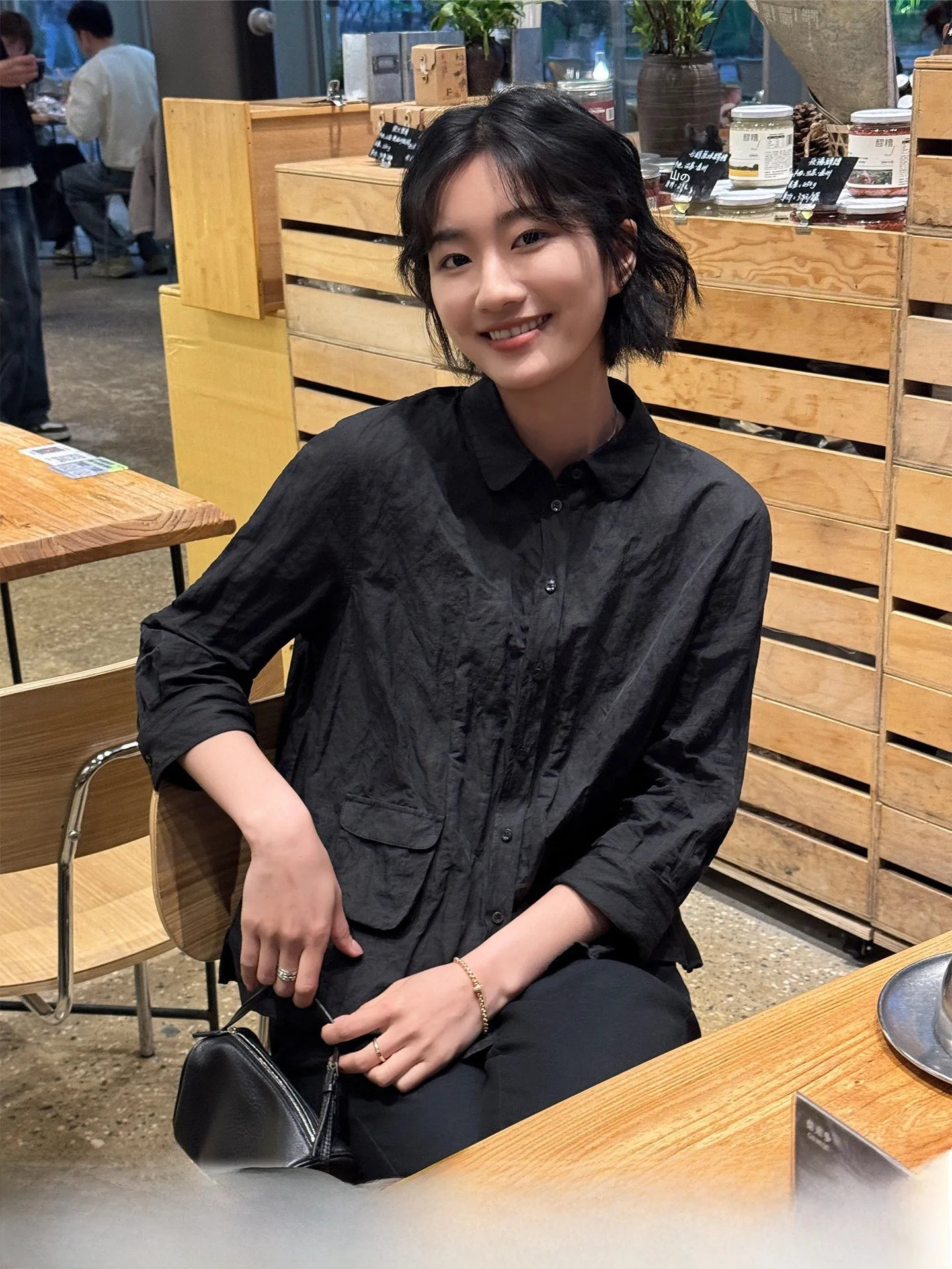 

Повседневная женская рубашка с длинным рукавом, лето 2026, с эффектом мятости, простой отложной воротник, смесовая хлопковая ткань, легкий уход