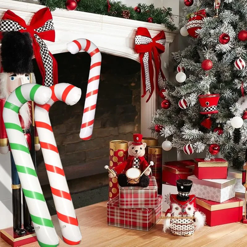 90cm Inflatable Christmas Cane Balloon Merry Christmas Decorations for Home Xmas Ornaments Outdoor Decor Navidad Gifts Noel