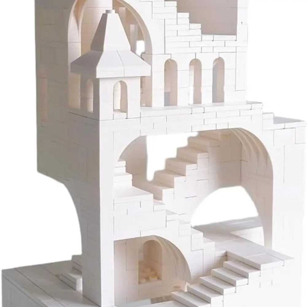 Blocs de construction de tour architecturale blanche adaptés aux adultes