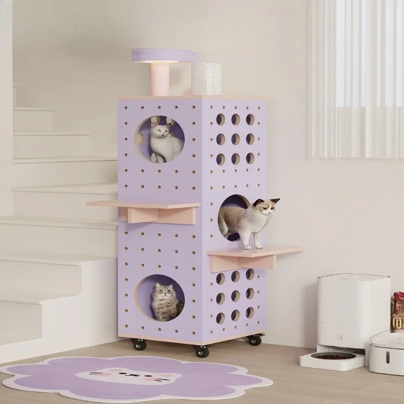 Household display cabinet, movable cat room living room floor decoration cabinet, cat villa display