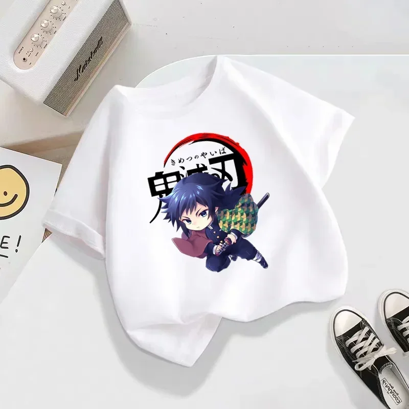 2024 Kids Demon Slayer Anime Cartoon T Shirt Children Blade of Ghost Funny Clothes Baby Girls & Boys Summer Fashion T-Shirt,