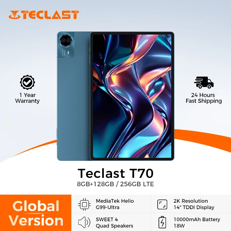 Teclast T70タブレット 14インチ 2Kディスプレイ 128GB/256GB MediaTek