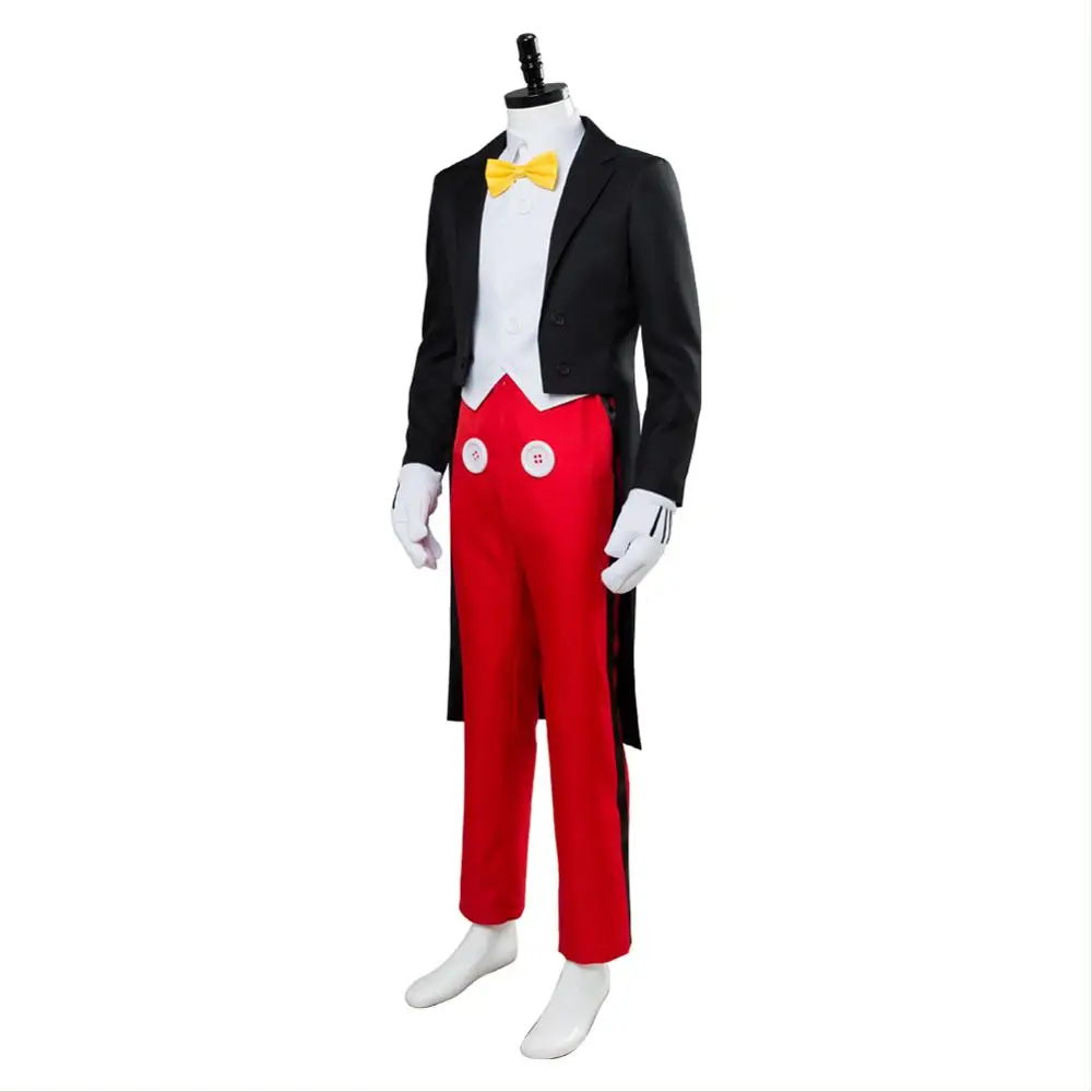 Mickey Cosplay Kostüm Erwachsene Männer Smoking Abendessen Kleidung Voller Anzug Uniform Halloween Cosplay Magier Kostüm