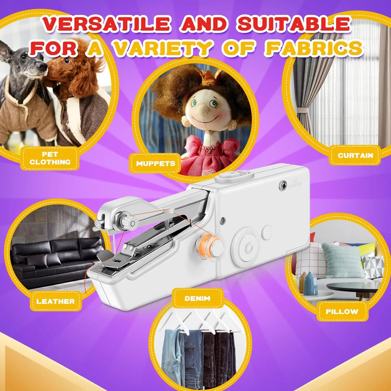 

Portable Mini Electric Sewing Machine Handheld Sewing Machine With Bobbin For Needlework Handwork Home Travel Sewing Accessories