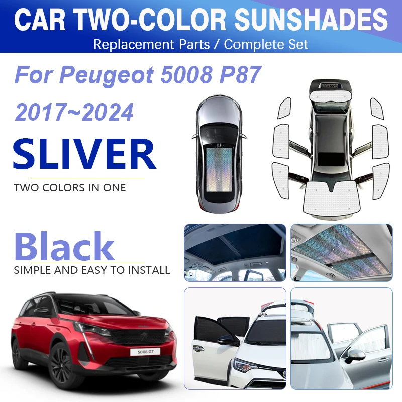 

For Peugeot 5008 P87 MK2 2017~2024 Car Window Sunshade Pads Skylight Window Visor Shields Windshields Cover Rug Auto Accessories