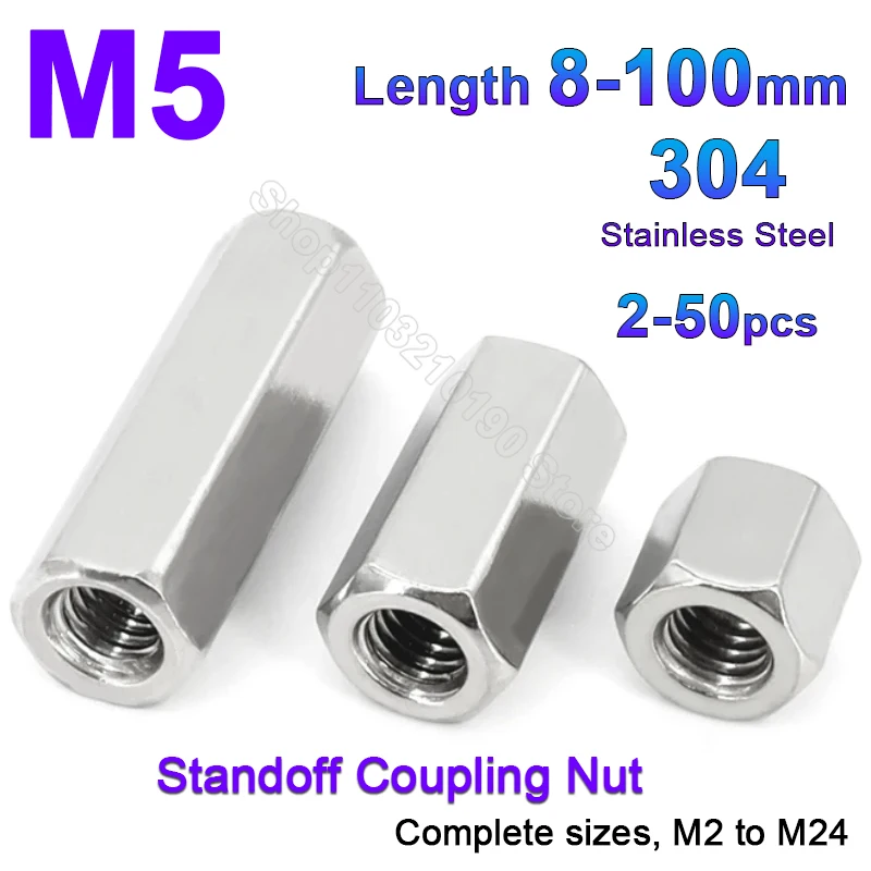 

M5 Hex Column Pillar 304 Stainless Steel Motherboard Standoffs Hexagonal Board Rack Spacing Screw Standoff Rod Long Coupling Nut