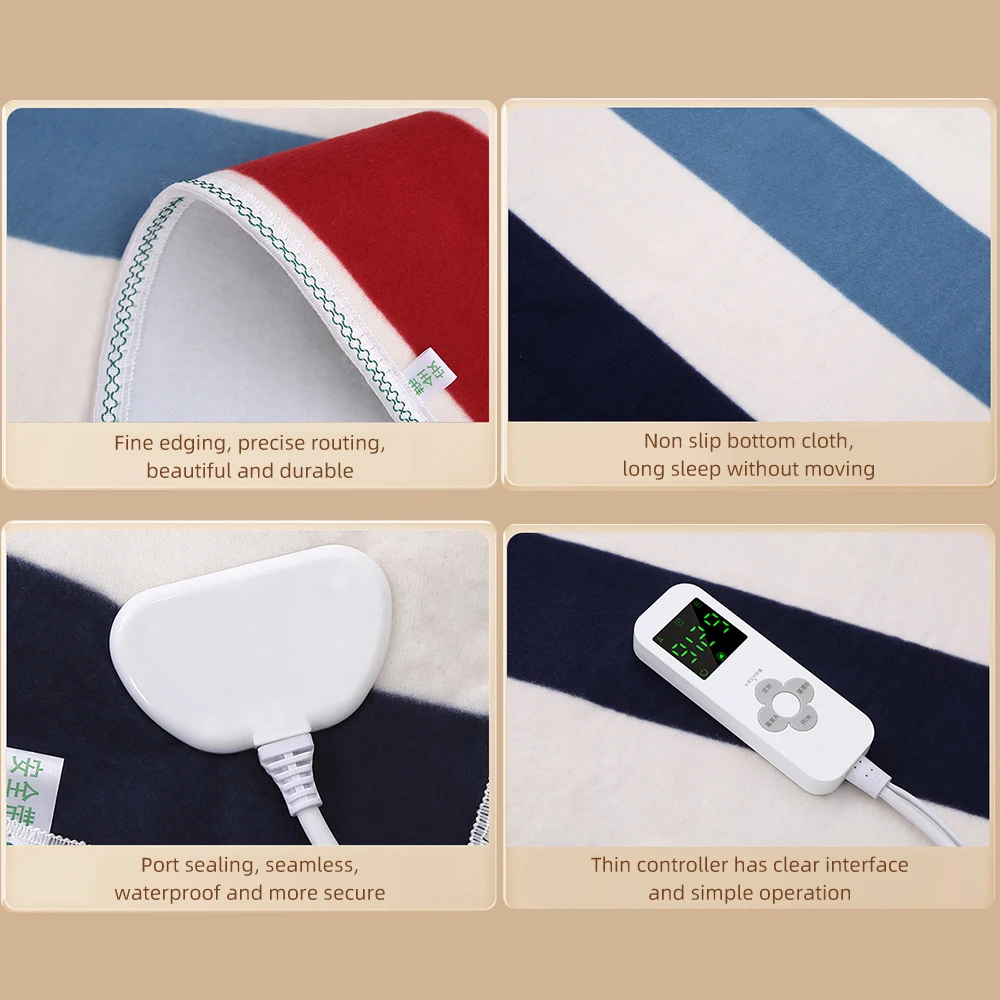 Heated Blanket Electric 50×60 inches Throw with 6 Heating Levels, 8 Time Settings, 60S Fast Heating, 95°F-140°F Temperature