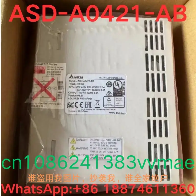 Brand New, o Servo Drive é apenas descompactado, ASD-A0421-AB