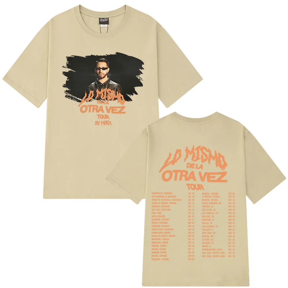 

Singer Mora Lo Mismo De La Otra Vez Tour 2025 Print T-shirt Fashion Hip Hop T-shirts High Quality Casual Loose Cotton T Shirts