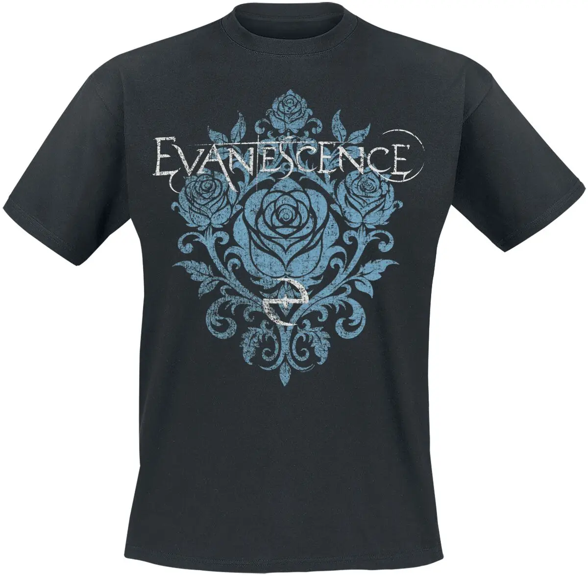 Camiseta Blue Rose Evanescence para homens e mulheres, camiseta gráfica de banda de rock de metal, 100% algodão, verão, streetwear