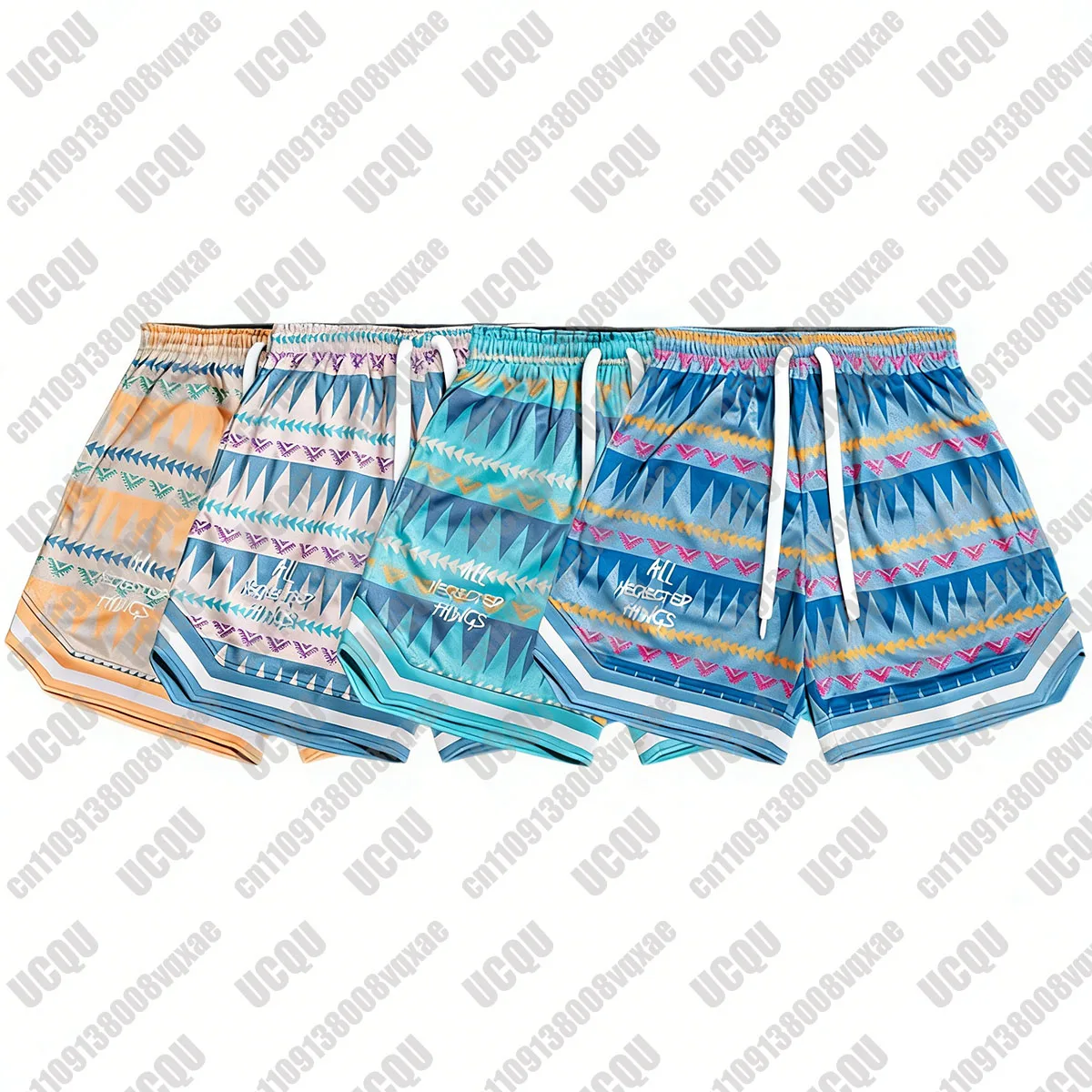 

Новые мужские летние шорты 2026 года с геометрическим принтом, сетчатые, быстросохнущие, для баскетбола, тренировок, бега, повседневные, свободные, укороченные (до колена)