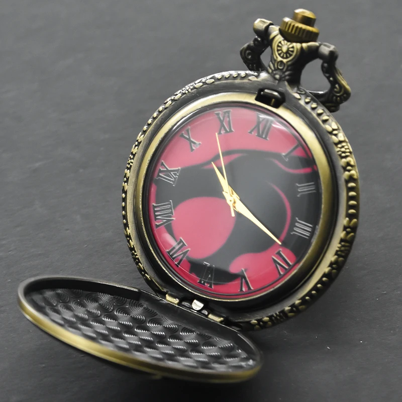 Vintage Bronze Steampunk Leopard Head Quartz Pocket Watch Necklace Pendant Clock Chain Men Women Chain Gift