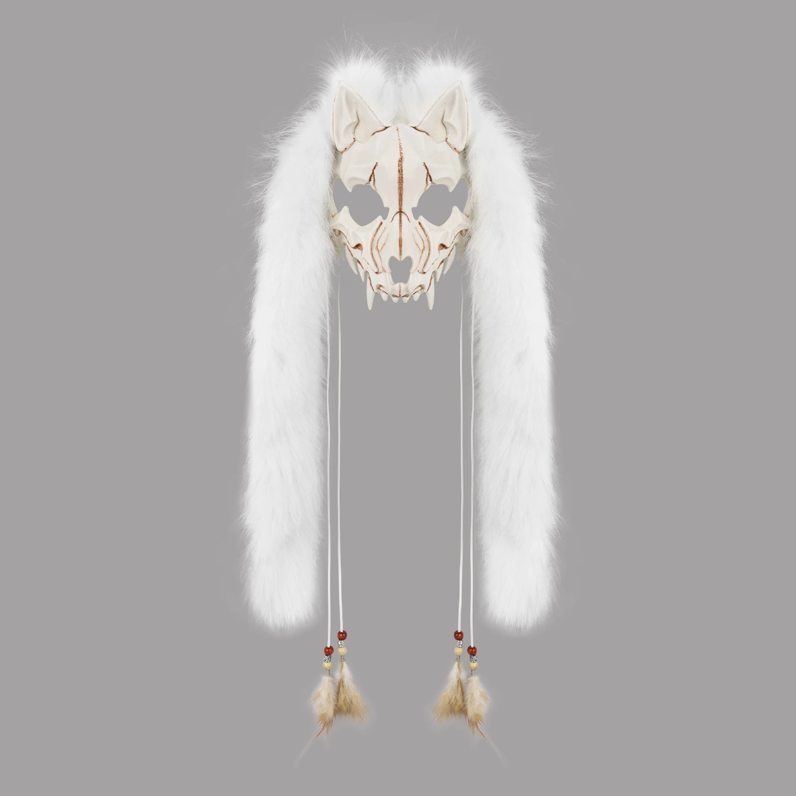 Máscara De Hombre Lobo Vikingo – De Piel Sintética Con Plumas Y Borlas, Media O Completa, Ideal Para Halloween, Cosplay Medieval Y Fiestas Temáticas