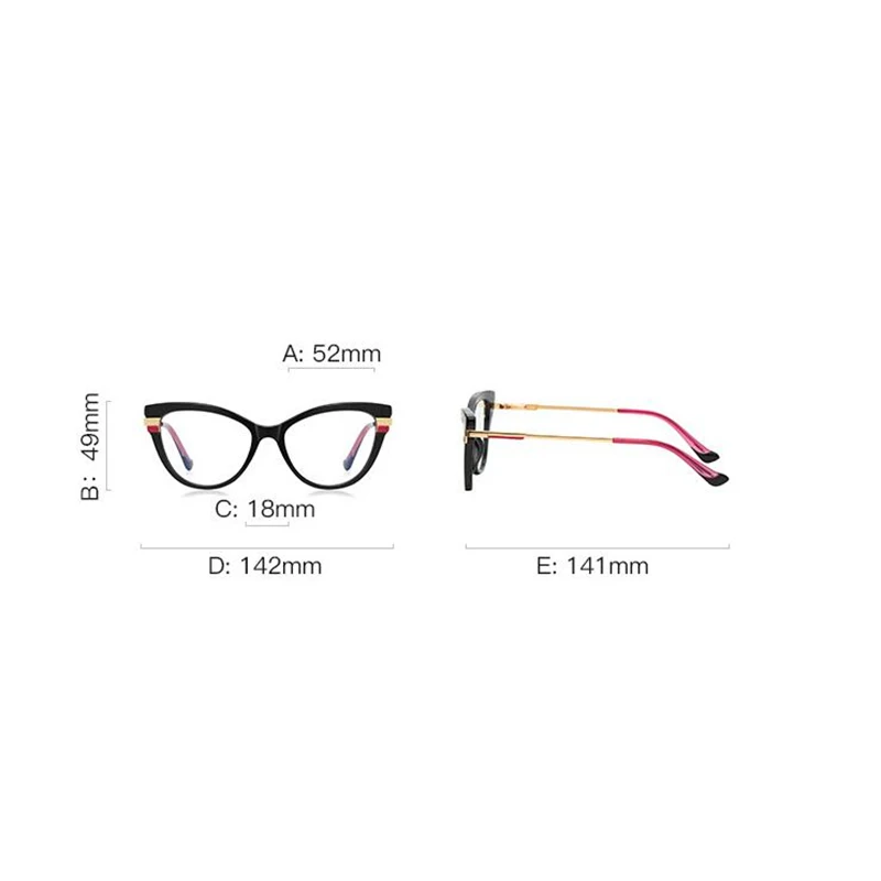 Purple Frame Cat Eye Minus Sight Nearsighted Glasses For Women Spring Hinge Student Short-sight Eyewear 0 -0.5 -0.75 To -6.0