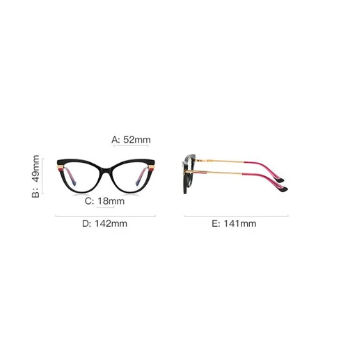 Imagen 2 del producto Gafas para miopía con montura morada para mujer, lentes de ojo de gato con bisagra de resorte, para estudiantes, gafas de visión corta de 0-0,5-0,75 a-6,0