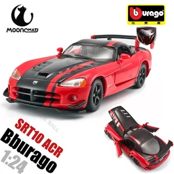 1:24 Bburago Dodge Viper SRT10 ACR Model Alloy Car Die Cast America Sports Car Collection Luxury Vehicle Ornament Birthday Gift