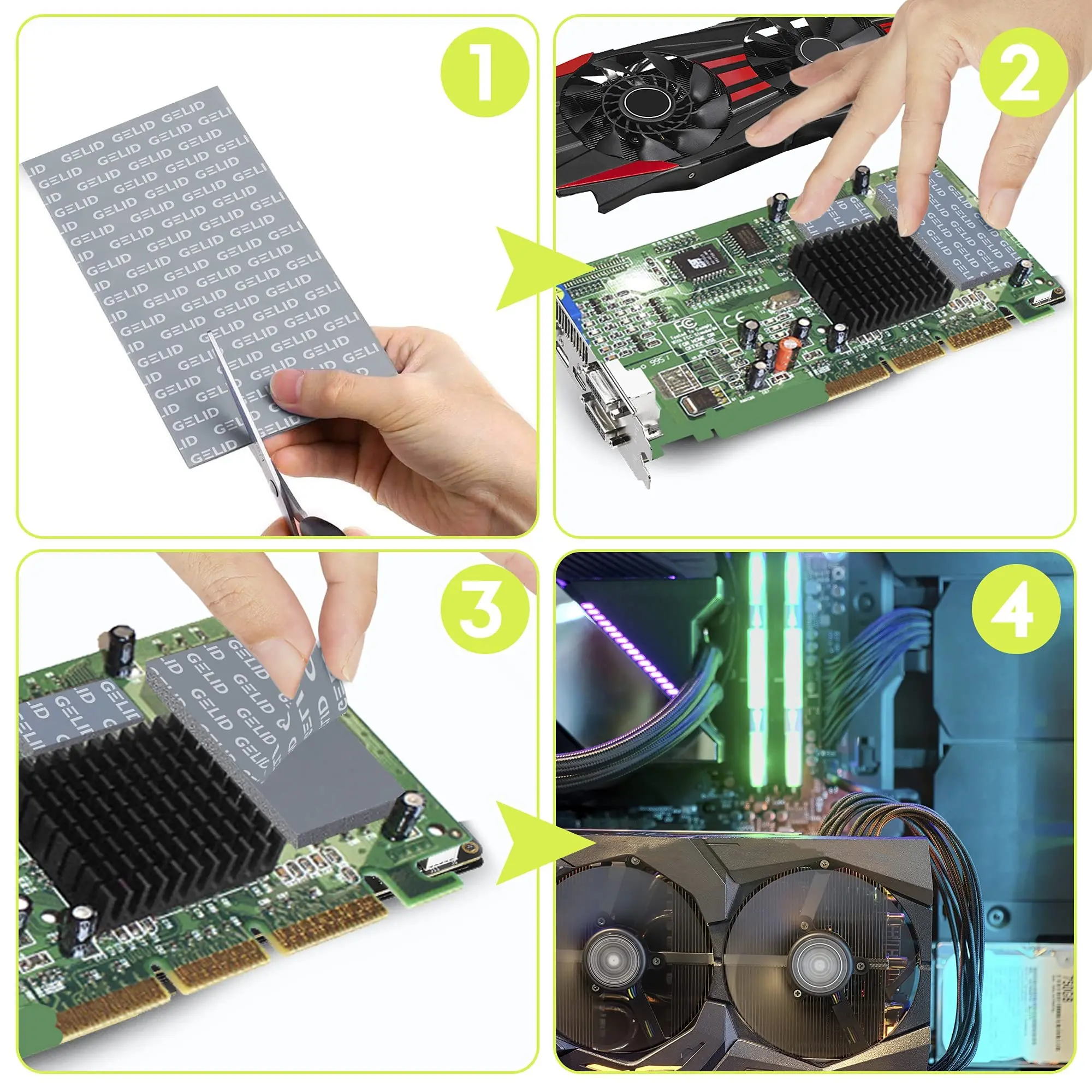 GELID-placa base de tarjeta gráfica GP-EXTREME, almohadilla térmica Pad12W CPU/GPU de alto rendimiento, disipación de calor, almohadilla de silicona, varios tamaños