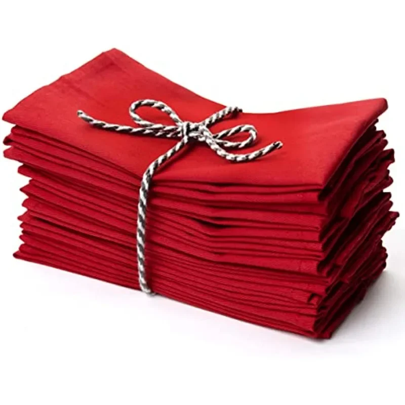 Set Of 6 40x40cm Table Cloth Napkins Durable Polyester Thicken Placemat Reusable for Kitchen Dining Wedding Decoration