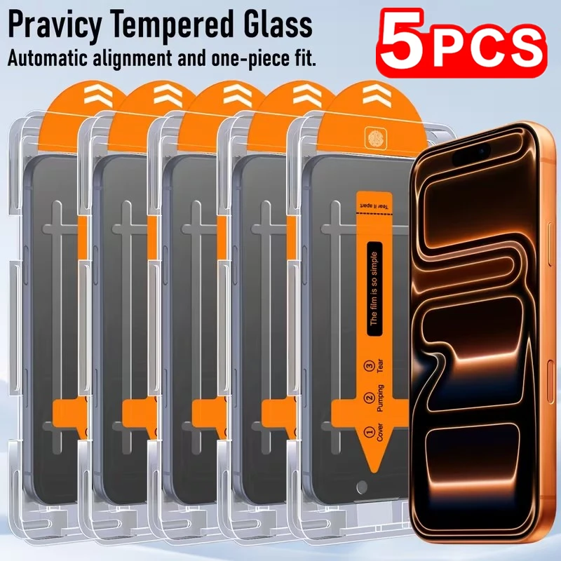 

Oleophobic Dust Free Easy Installation Privacy Screen Protector For iPhone 17 11 12 13 14 15 16 Pro Max Plus X XR Anti-spy Glass