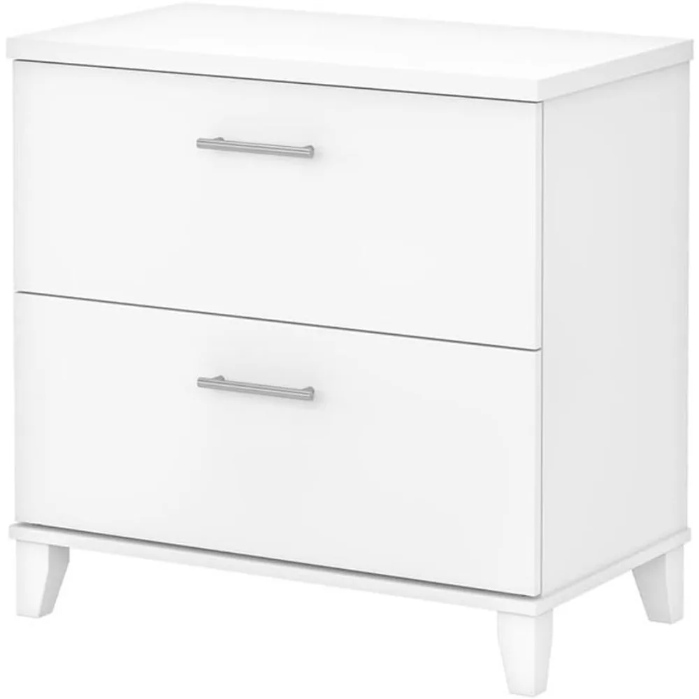 

White 2-Drawer Engineered Wood Lateral File Cabinet