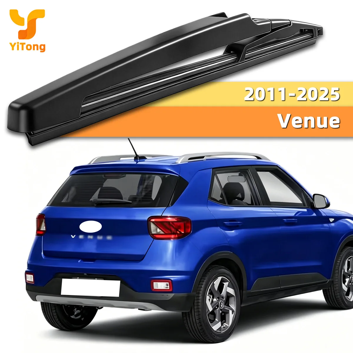 Geeignet für Hyundai Venue 2011-2025 Auto Heckscheibenwischerblatt Naturkautschuk Streifenfreier Heckscheibenreiniger Autozubehör.