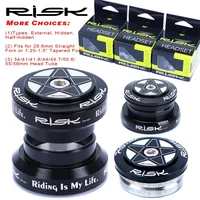 RISK MTB auriculares para bicicleta de carretera 44mm 34/41/41,8/49,7/50.6/55/56mm para bicicleta 28,6mm 1 1/8 recto 1,25-1,5 ""1 1/4-1/2 horquilla cónica