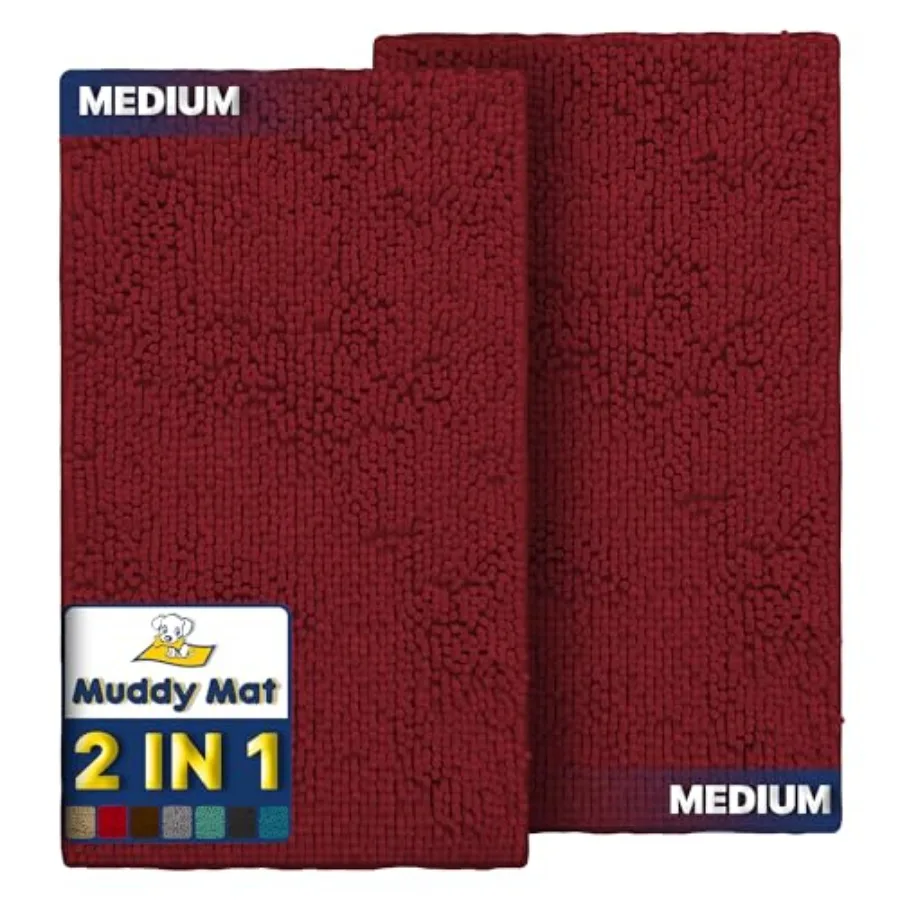 

® 2-Piece Medium 30"X19" AS-SEEN-ON-TV Highly Absorbent Microfiber Door Mat Bath Mat and Pet Rug Non Slip Thick Washable Soft C
