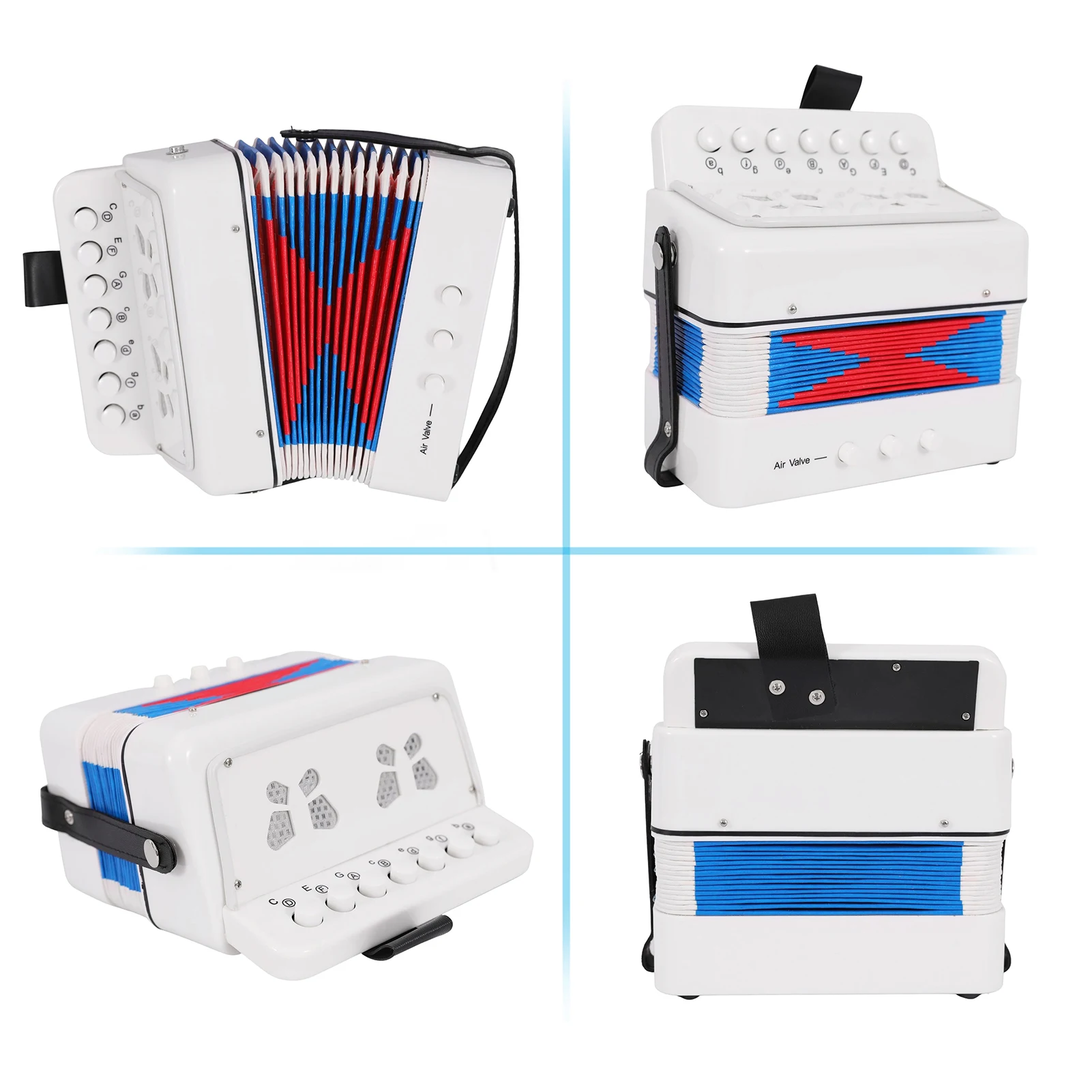 Mini 10-Tasten-Akkordeon-Spielzeug für Kinder, ABS-Material, Musikinstrument, Spielzeug für Kinder, Kinder, Kleinkinder, Weihnachtsgeschenk