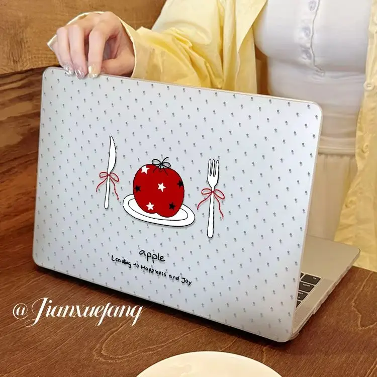 Fun Eati Star Red Apple Korean Ins Crystal Laptop Case For Macbook Air13.6 M4 NEO 15 M3 For Mac Book Pro 13 M1 M2 14 M4 M5 Cover