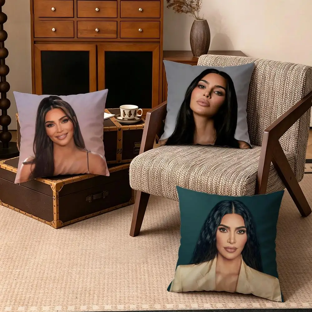 Celebrity-Kim KardashianS Cushion Cover Soft Velvet Cushion Cover Set 4Pcs 50x50 45x45 Zipper Pillowcase for Home Decor