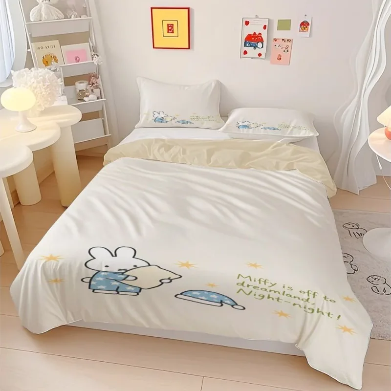 Miffy Sommer-Kühldecke mit Hoher Farbwiedergabe, Cartoon-Digitaldruck, Weiche Maschinenwaschbare Klimaanlagen-Decke für Zuhause und Schlafzimmer – Detail 6