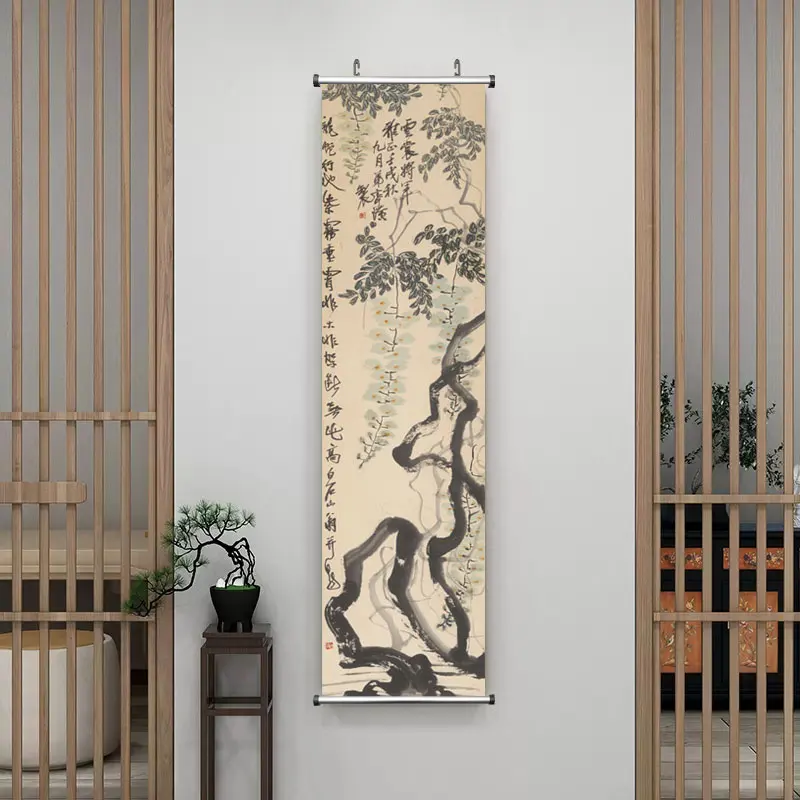 Zen Abstract Traditional Chinese Style Qi Baishi Wall Art Canvas Painting Poster Picture Print For Office Living Room Home Décor