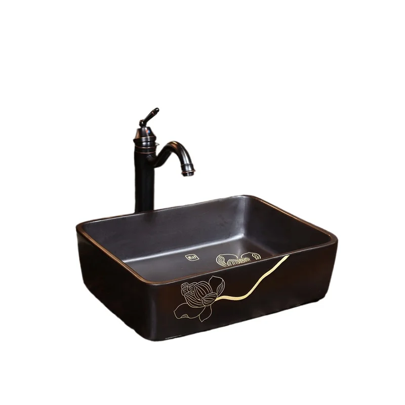 

Chinese vintage large square countertop toilet wash basin American balcony outdoor pool