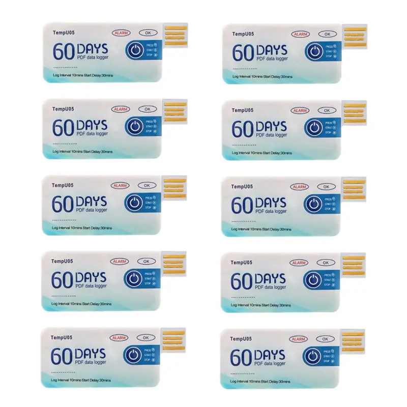

HHTL 10 шт./лот Tempu05 регистратор данных температуры одноразовый 60-дневный PDF-отчет USB-порт данные USB-регистратор данных