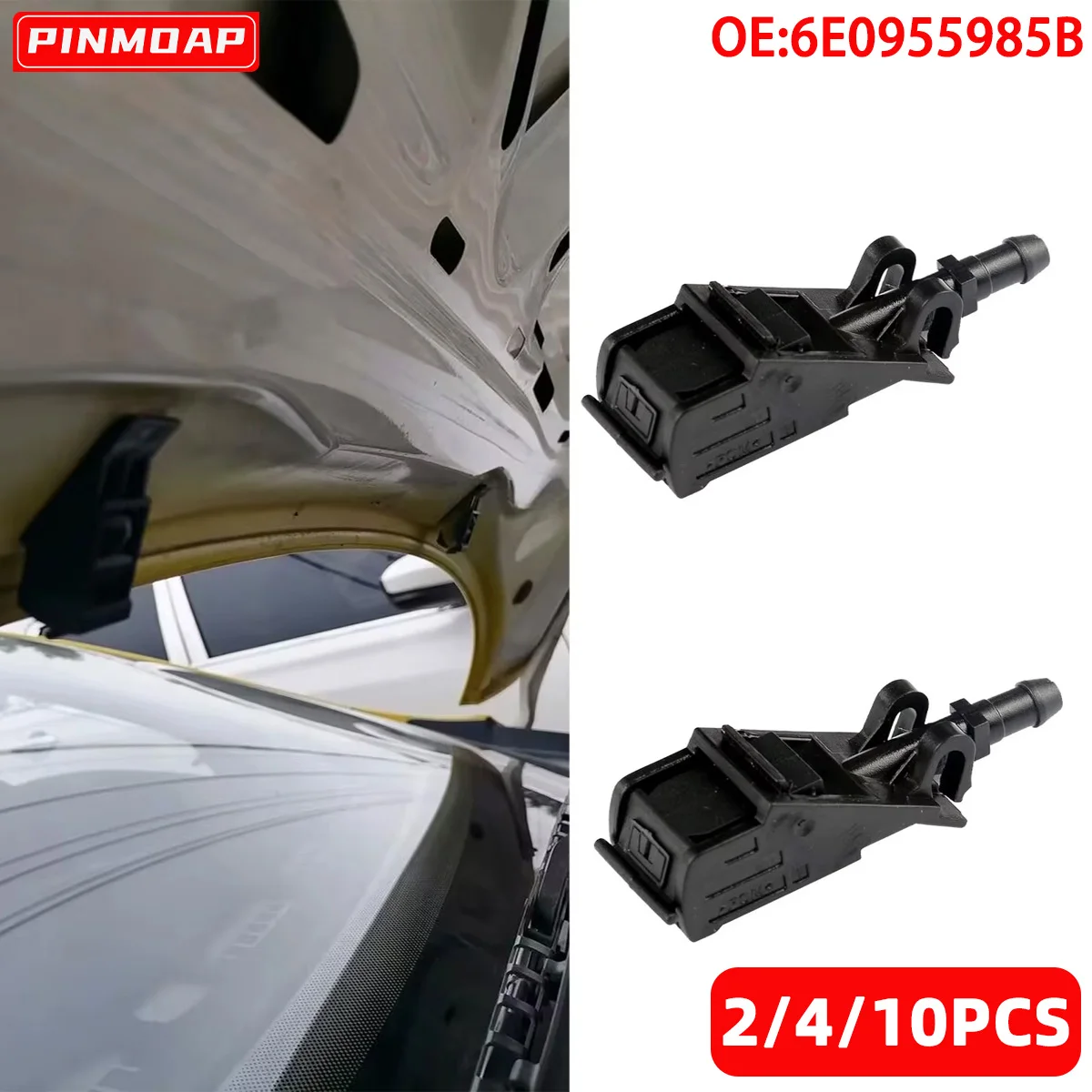 PINMOAP Windshield Cleaning Spray Nozzle 6E0955985B Is Suitable For VW Volkswagen Passat B5 Golf 5 4 MK4 Bora Polo Beetle GOL