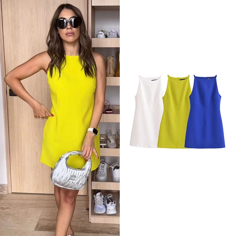 Dresses Women's Summer 2024 New Chic Slim Elegant Mini Women's Dress Street Fashion Holiday Youth Dress